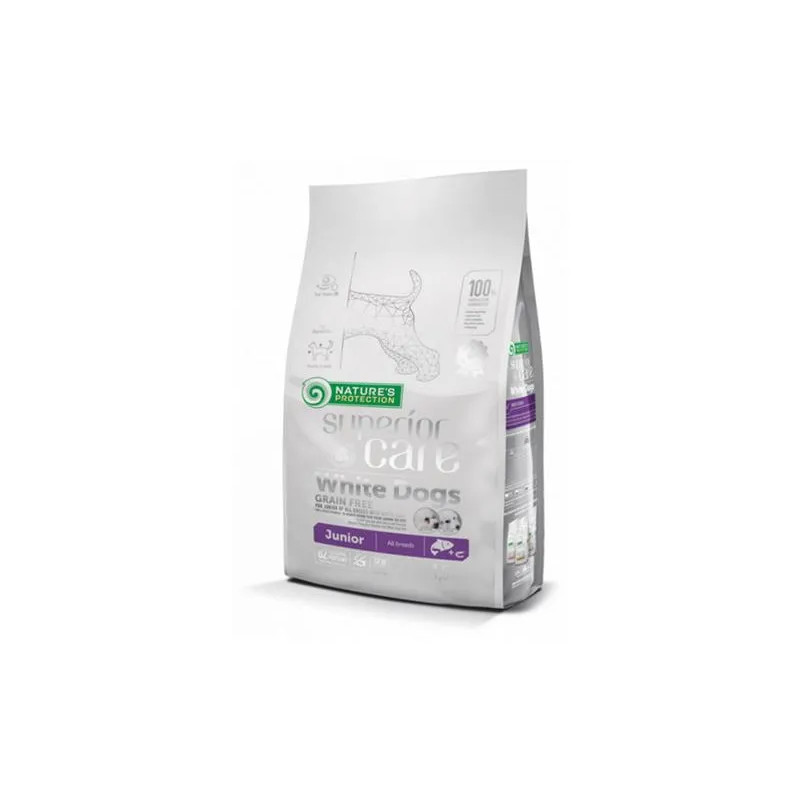 Nature's Protection Dog Dry Superior Care White Dog GF Junior Salmon 1,5 kg