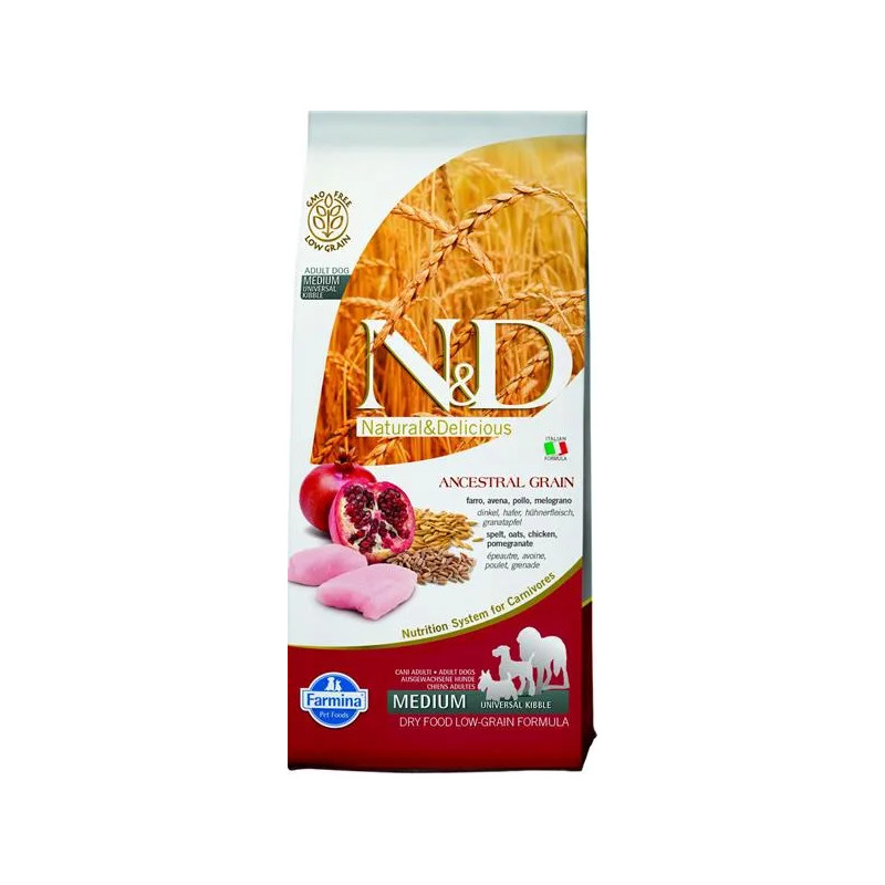 Farmina N&D dog AG adult, chicken, spelt, oats & pomegranate 12 kg