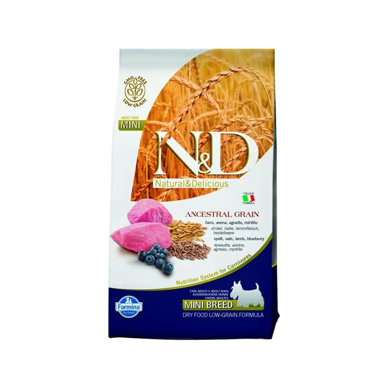 Farmina N&D dog AG adult mini, lamb, spelt, oats & blueberry 2,5 kg Farmina N&D dog AG adult mini, lamb, spelt, oats & blueberry 2,5 kg