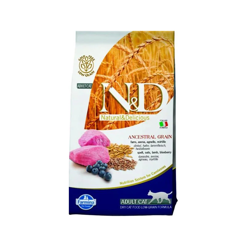 Farmina N&D cat AG adult, lamb, spelt, oats & blueberry 1,5 kg Farmina N&D cat AG adult, lamb, spelt, oats & blueberry 1,5 kg