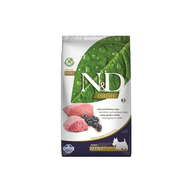 Farmina N&D dog PRIME (GF) adult mini, lamb & blueberry 2,5 kg