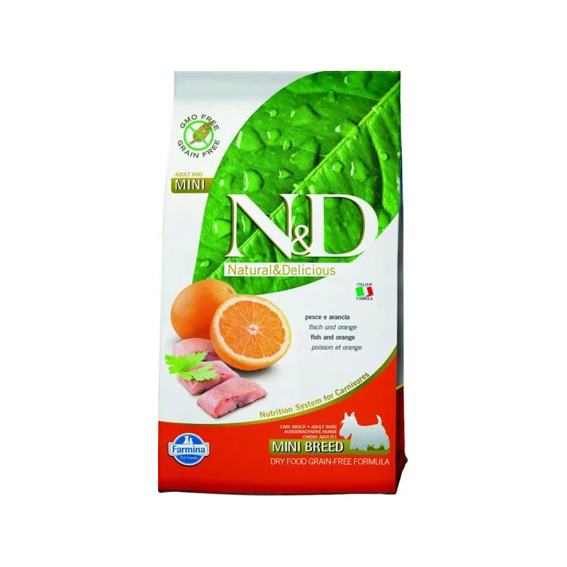 Farmina N&D dog GF adult mini, fish & orange 7 kg Farmina N&D dog GF adult mini, fish & orange 7 kg