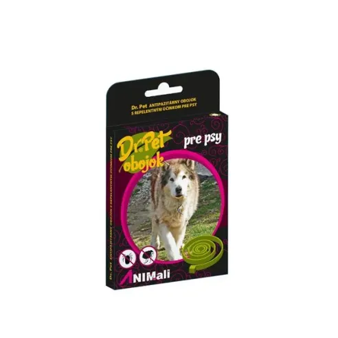 Obojok Dr.Pet pre psy 75 cm antiparazitárny ČIERNY s repelentným účinkom (tick and flea repellent collar for dogs)