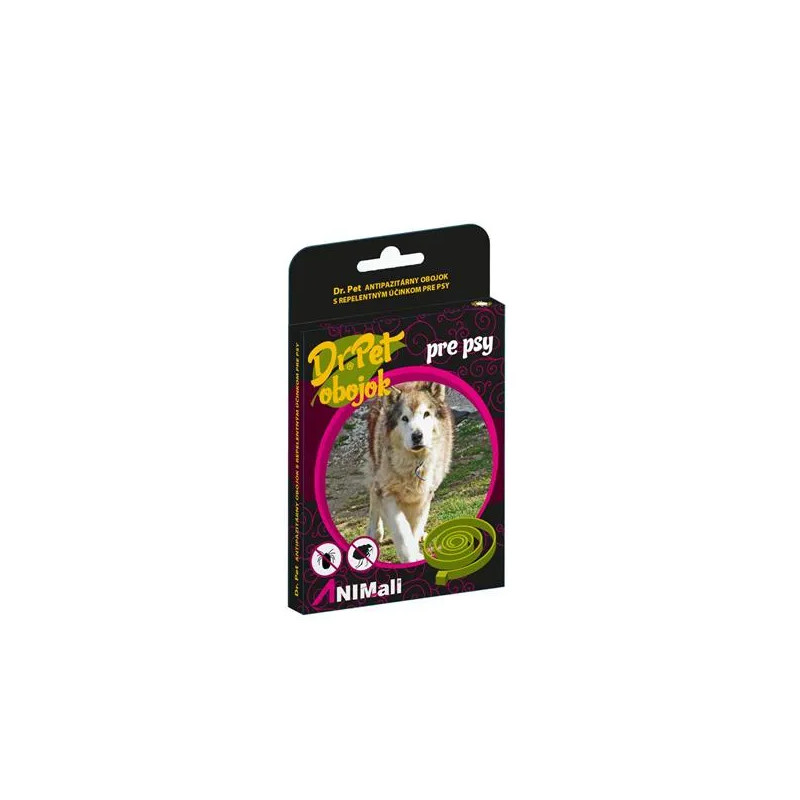 Obojok Dr.Pet pre psy 75 cm antiparazitárny ČERVENÝ s repelentným účinkom (tick and flea repellent collar for dogs)
