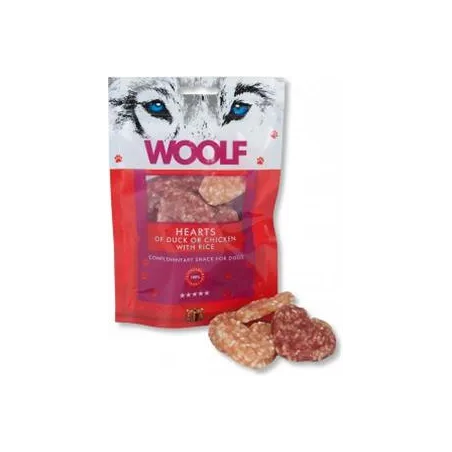 Pamlsok Woolf Dog Duck & Chicken Hearts 100 g