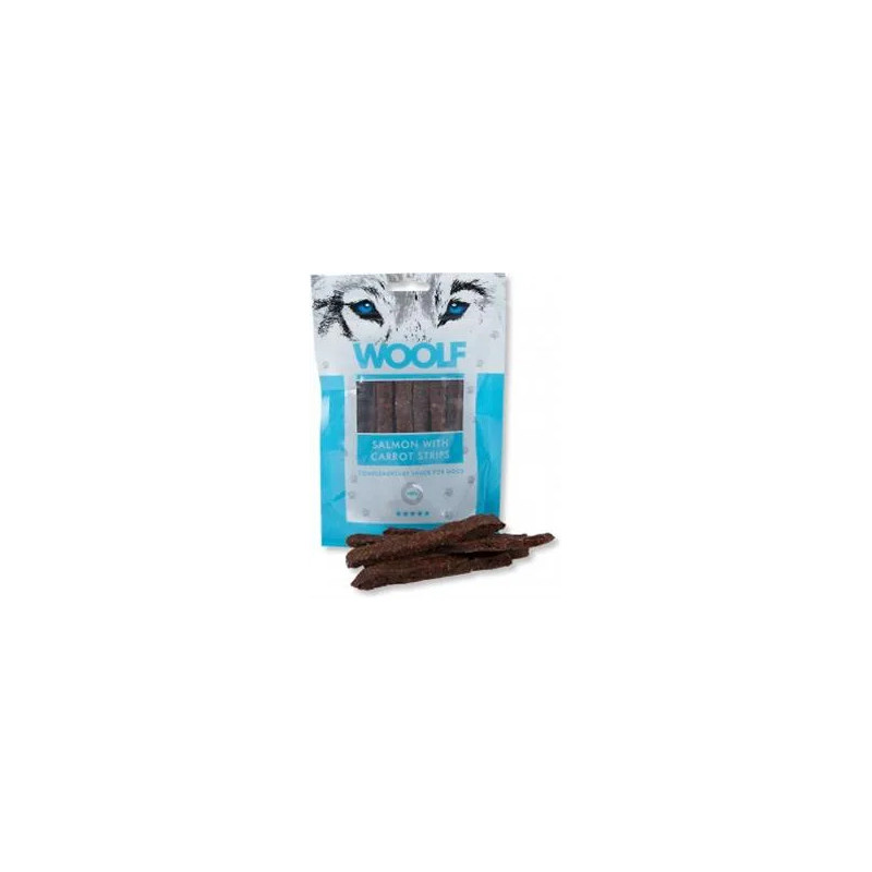 Pamlsok Woolf Dog Salmon & Carrot Strips 100 g