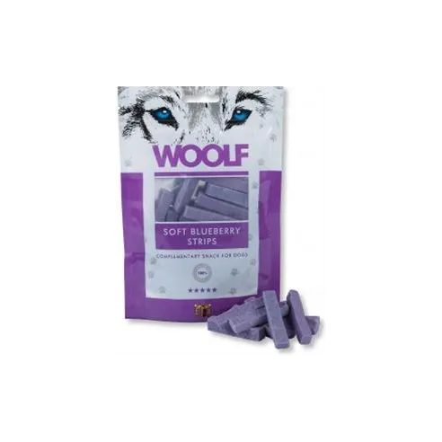 Pamlsok Woolf Dog Blueberry & Chicken Soft Strips 100 g