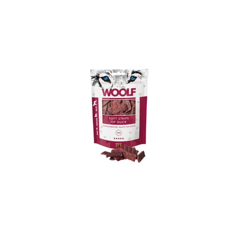 Pamlsok Woolf Dog Duck Soft Strips 100 g
