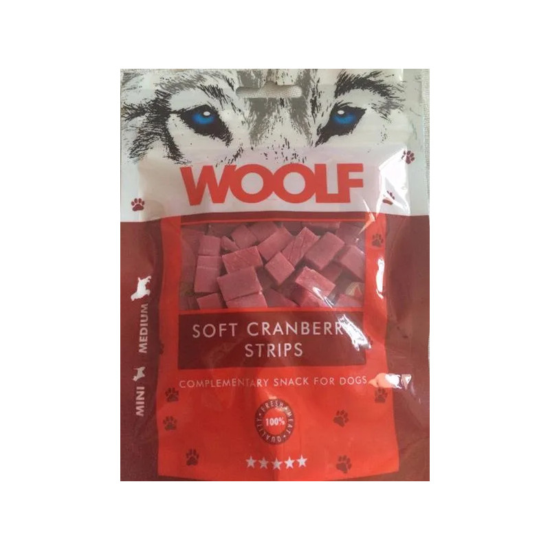 Pamlsok Woolf Dog Cranberry Soft Strips 100 g Pamlsok Woolf Dog Cranberry Soft Strips 100 g