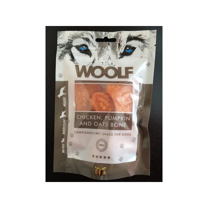 Pamlsok Woolf Dog Chicken & Pumpkin & Oats Bone 100 g