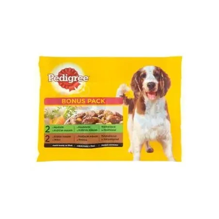 Mars PEDIGREE kapsička dog ADULT Multipack HD a králik & morka a mrkva v šťave 4 x 100 g
