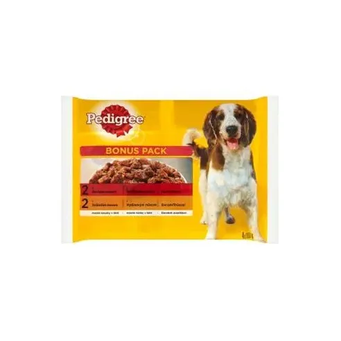 Mars PEDIGREE kapsička dog ADULT Multipack hovädzie & hydinové mäso v želé 4 x 100 g