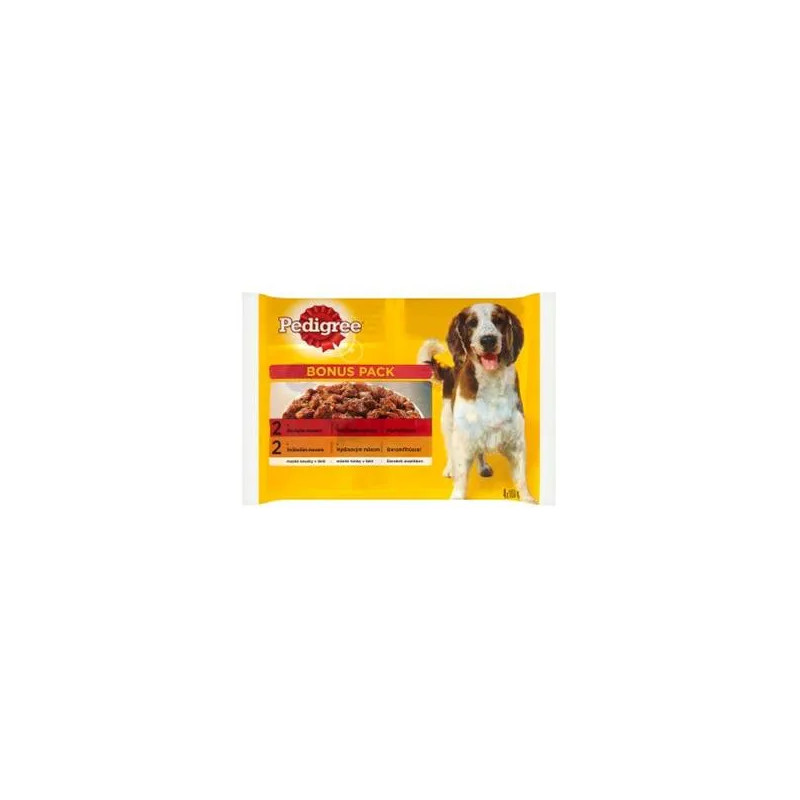 Mars PEDIGREE kapsička dog ADULT Multipack hovädzie & hydinové mäso v želé 4 x 100 g
