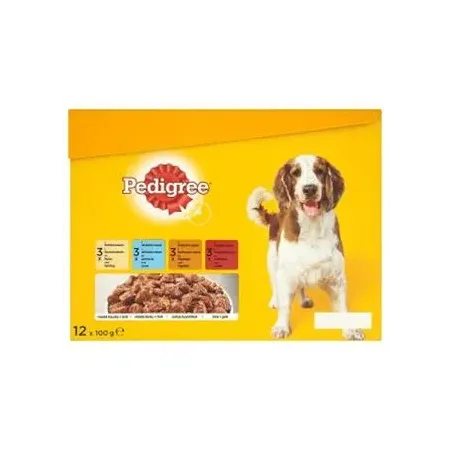 Mars PEDIGREE kapsička dog ADULT Multipack kura&jahňa&hydina&hovädzie v želé 12 x 100 g