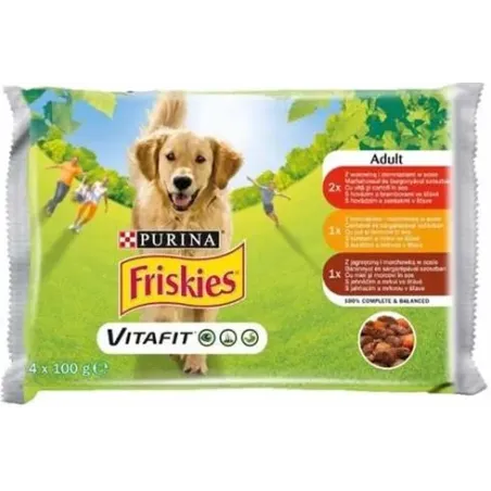 Nestlé Friskies dog Adult Multipack hovädzie&kura&jahňa kapsička 4x100 g