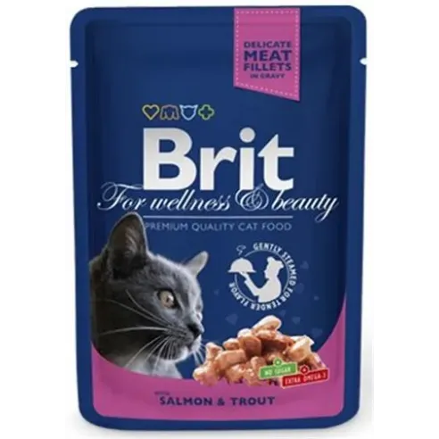 BRIT Premium cat Kapsička Adult Salmon & Trout 100 g