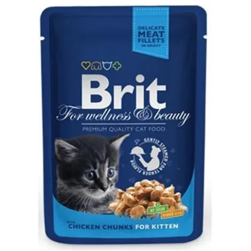 BRIT Premium cat Kapsička Kitten Chicken Chunks 100 g