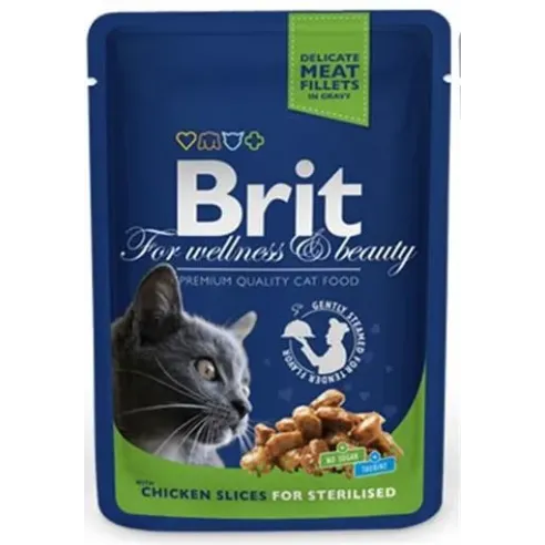 BRIT Premium cat Kapsička Sterilised Chicken Slice 100 g