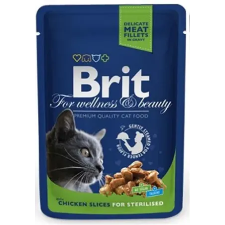 BRIT Premium cat Kapsička Sterilised Chicken Slice 100 g