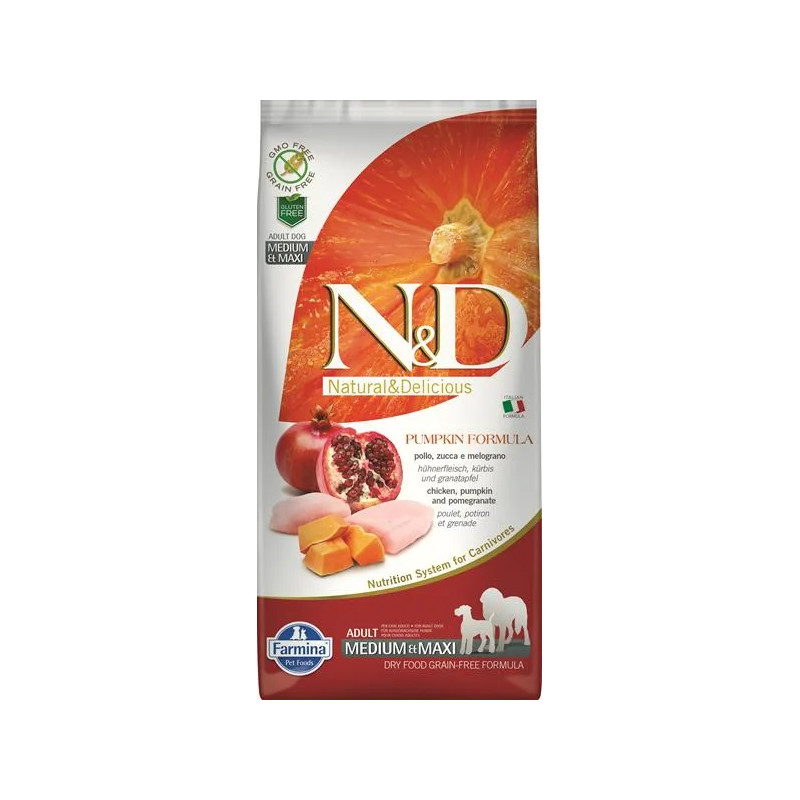 Farmina N&D dog PUMPKIN (GF) adult medium & maxi, chicken & pomegranate 12 kg