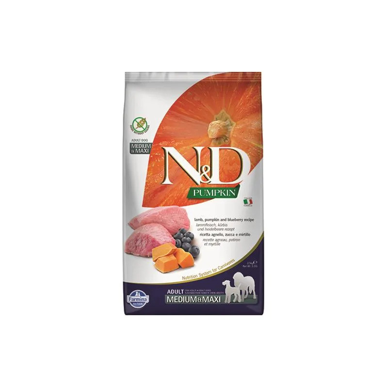 Farmina N&D dog PUMPKIN (GF) adult medium & maxi, lamb & blueberry 2,5 kg