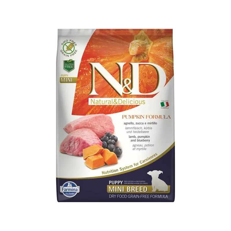 Farmina N&D dog PUMPKIN (GF) puppy mini, lamb & blueberry 7 kg Farmina N&D dog PUMPKIN (GF) puppy mini, lamb & blueberry 7 kg