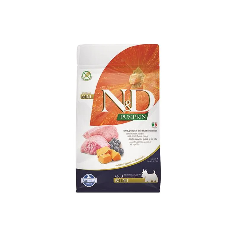 Farmina N&D dog PUMPKIN (GF) adult mini, lamb & blueberry 0,8 kg Farmina N&D dog PUMPKIN (GF) adult mini, lamb & blueberry 0,8 kg
