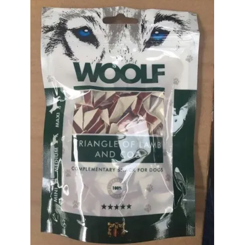 Pamlsok Woolf Dog Lamb and Cod Triangle 100 g