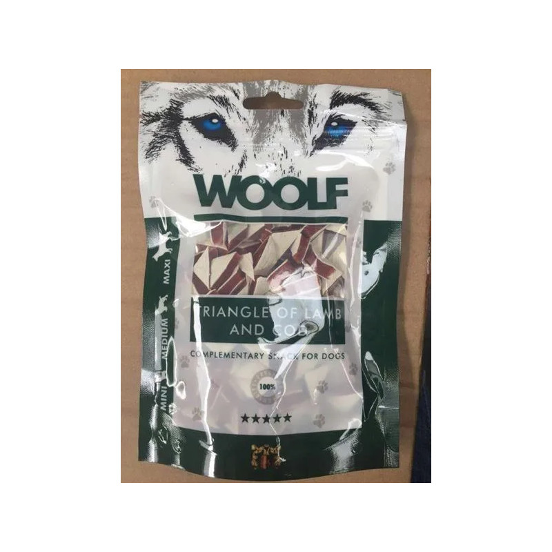 Pamlsok Woolf Dog Lamb and Cod Triangle 100 g