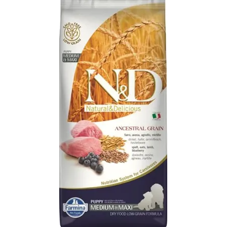 Farmina N&D dog AG puppy medium & maxi, lamb, spelt, oats