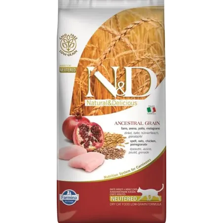 Farmina N&D cat AG adult, neutered, chicken, spelt, oats & pomegranate 5 kg