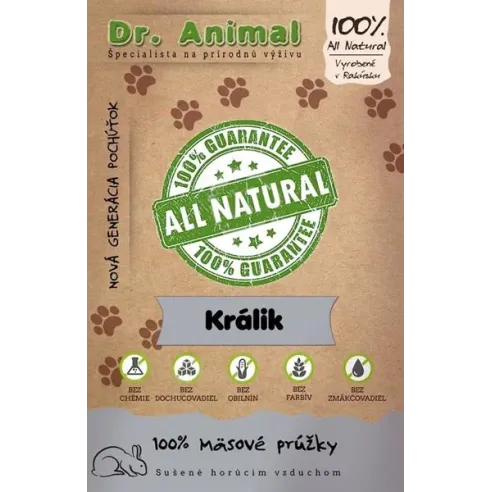 Pamlsok Dr. Animal králik mäs. prúžky 80g