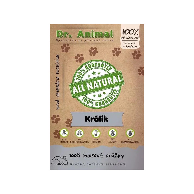 Pamlsok Dr. Animal králik mäs. prúžky 80g