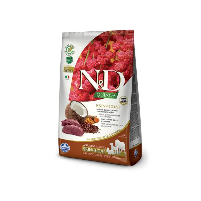 Farmina N&D dog QUINOA (GF) adult all breed, skin & coat, venison 2,5 kg