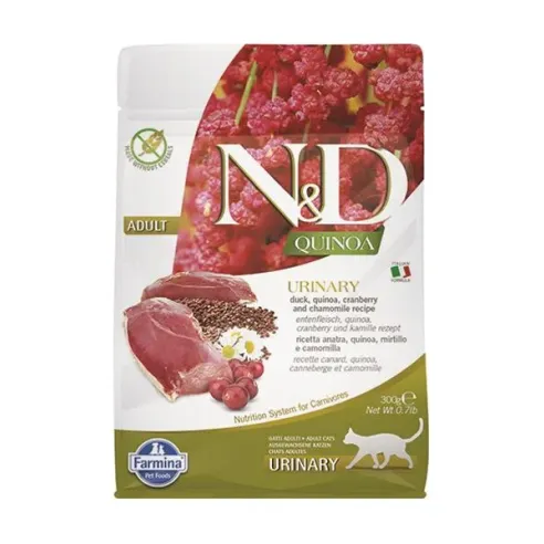 Farmina N&D cat QUINOA (GF) adult, urinary, duck & cranberry 0,3 kg