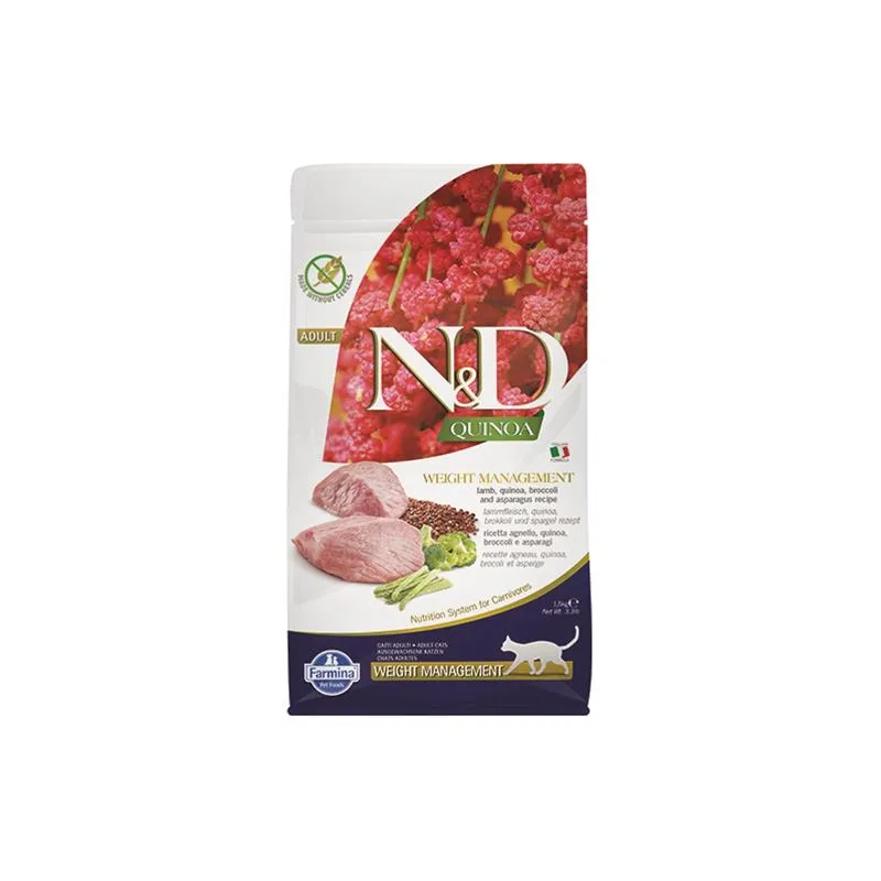 Farmina N&D cat QUINOA (GF) adult, weight managment, lamb 1,5 kg