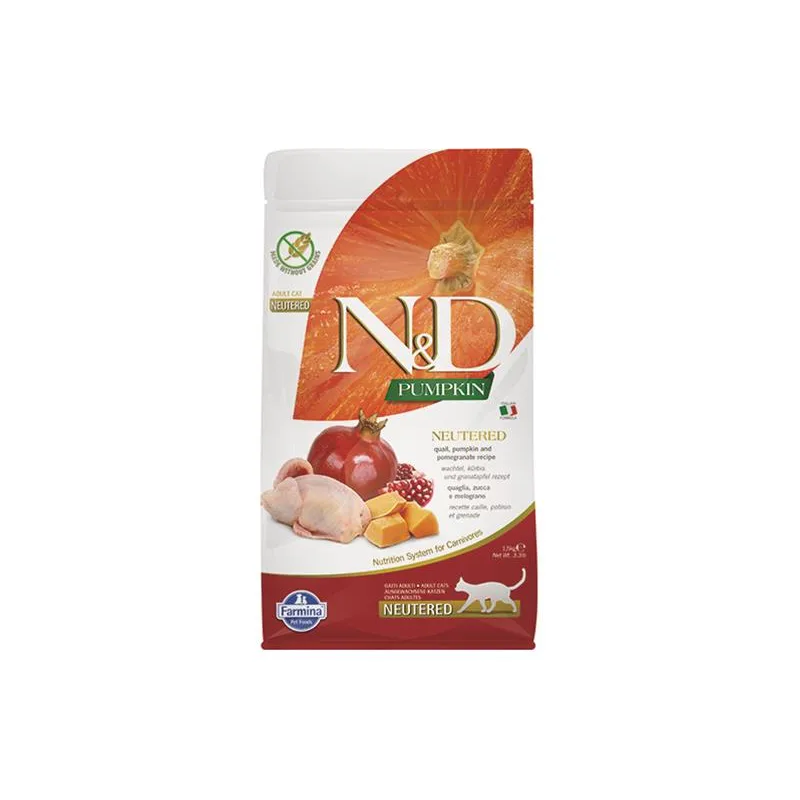 Farmina N&D cat PUMPKIN (GF) adult, neutered, quail & pomegranate 1,5 kg