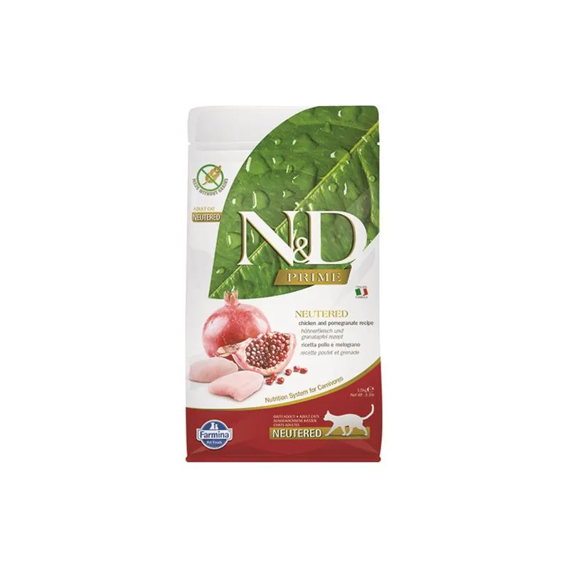 Farmina N&D cat PRIME (GF) adult, neutered, chicken & pomegranate 1,5 kg