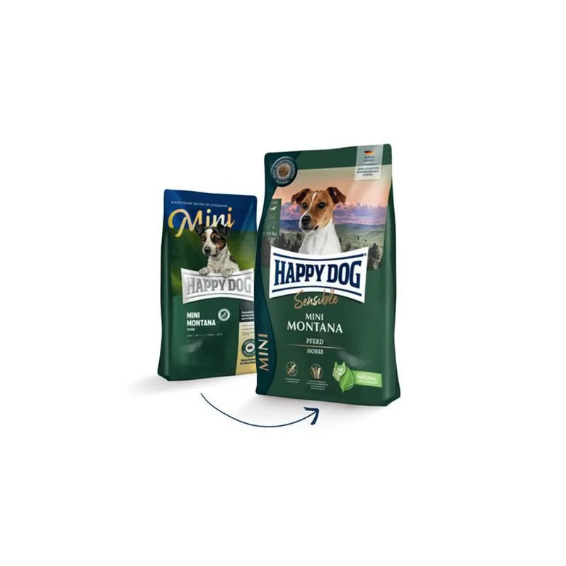 Happy Dog SUPER PREMIUM - Sensible MINI - Montana konské mäso a zemiaky / bez obilia 4 kg