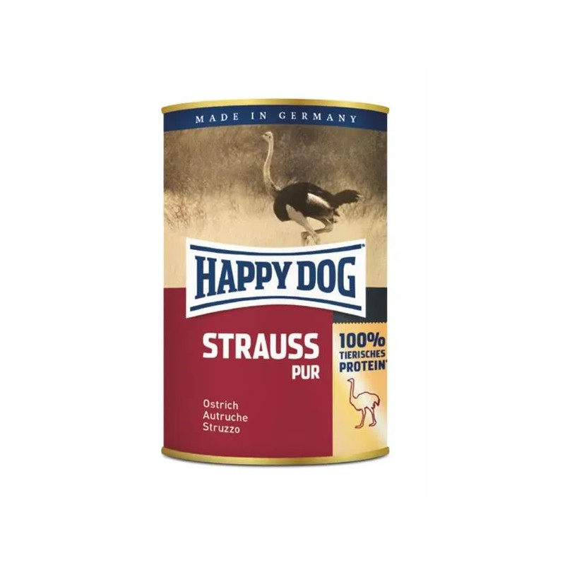 Happy Dog PREMIUM - Fleisch Pur - pštrosie mäso konzerva 400 g