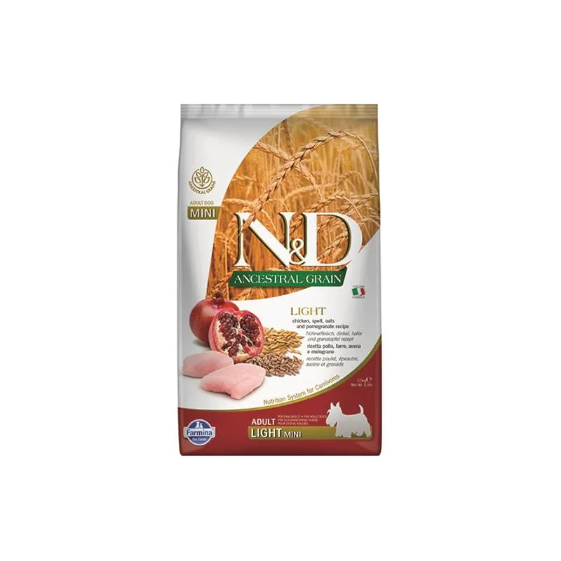 Farmina N&D dog AG adult mini, light, chicken, spelt, oats & pomegranate 2,5 kg Farmina N&D dog AG adult mini, light, chicken, spelt, oats & pomegranate 2,5 kg