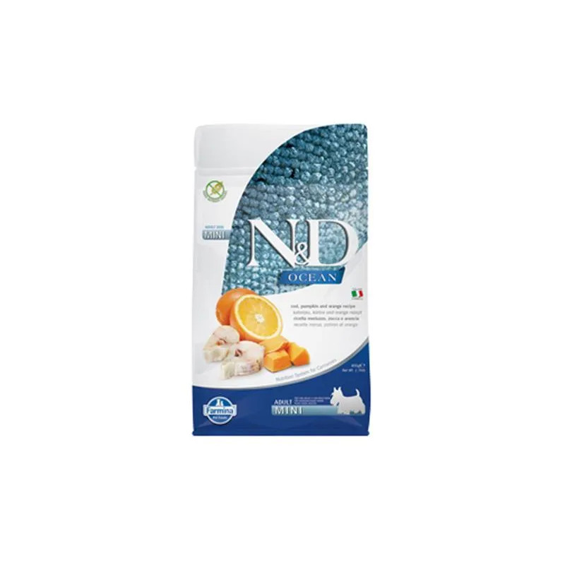 Farmina N&D dog OCEAN PUMPKIN (GF) adult mini, codfish & orange 0,8 kg
