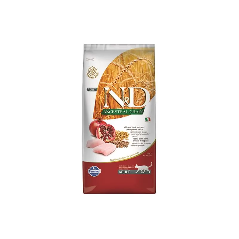 Farmina N&D cat AG adult, chicken, spelt, oats & pomegranate 5 kg