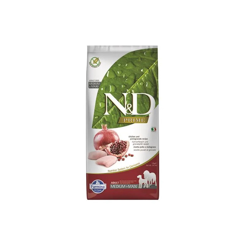 Farmina N&D dog PRIME (GF) adult medium & maxi, chicken & pomegranate 12 kg