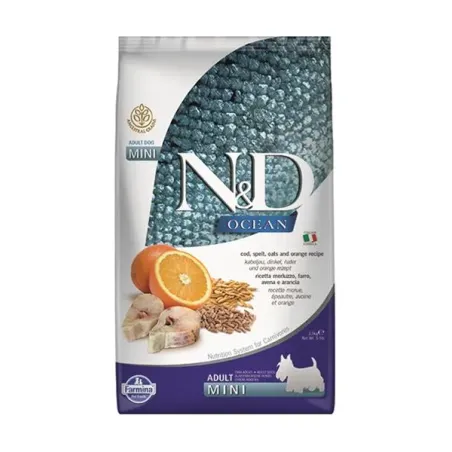 Farmina N&D dog OCEAN (AG) adult mini, codfish, spelt, oats & orange 2,5 kg