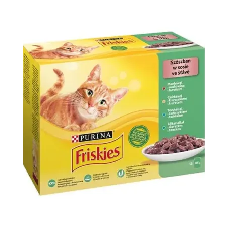 Nestlé Friskies cat Multipack hovädzie&kura&tuniak&treska kapsička 12x85 g