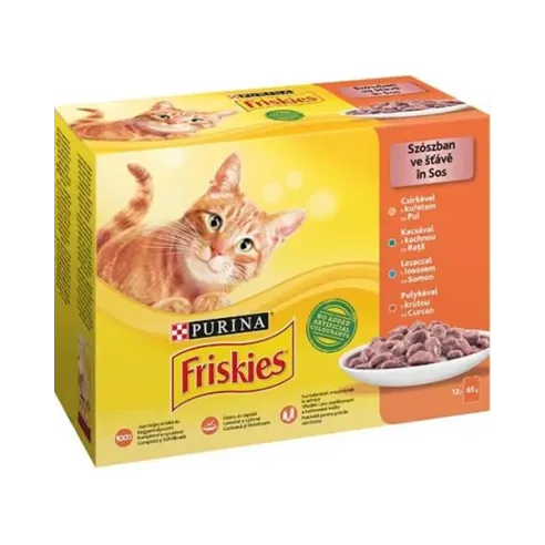 Nestlé Friskies cat Multipack kura&kačica&losos&morka kapsička 12x85 g