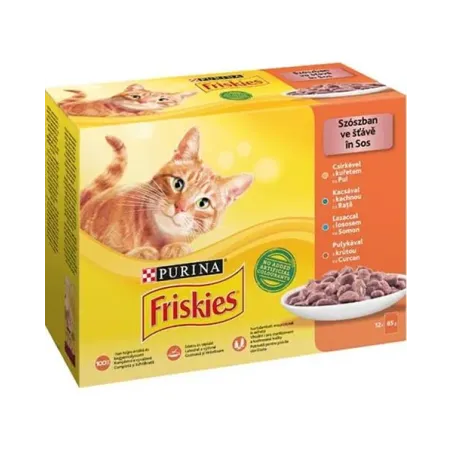 Nestlé Friskies cat Multipack kura&kačica&losos&morka kapsička 12x85 g