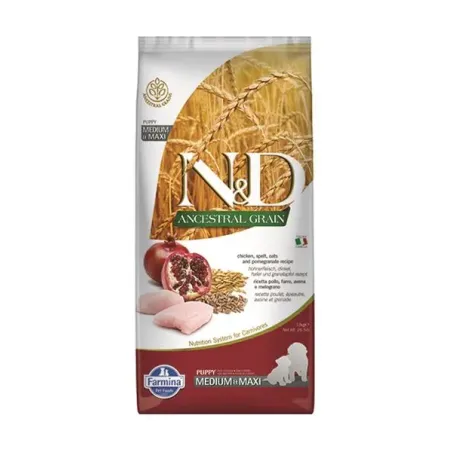 Farmina N&D dog AG puppy medium & maxi, chicken, spelt, oats & pomegranate 12 kg