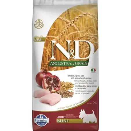 Farmina N&D dog AG adult mini, chicken, spelt, oats & pomegranate 7 kg